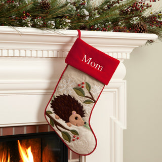 Personalized Forest Friend Stocking---Hedgehog