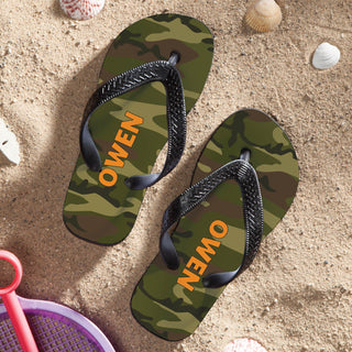 Camo Youth Personalized Flip Flops---Small