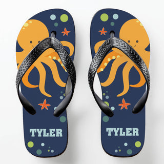 Octopus Youth Personalized Flip Flops---Medium