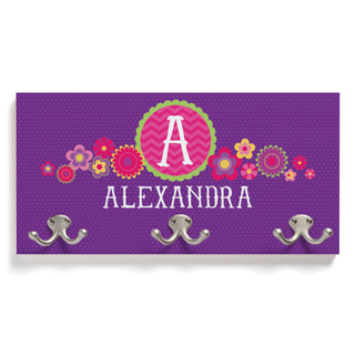 Pretty Flowers Personalized Coat Hanger