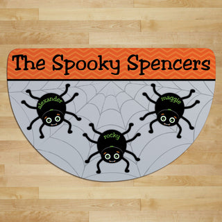 Spider Web Personalized Half Round Doormat---Three Names
