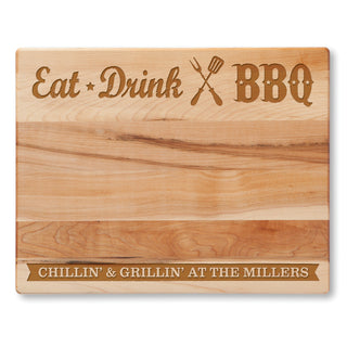 Eat, Drink, BBQ Personalized Cutting Board
