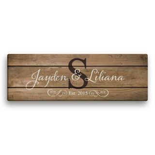 The Happy Couple Personalized 9x27 Canvas