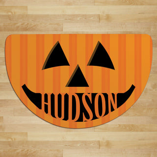 Jack O Lantern Personalized Half Round Doormat