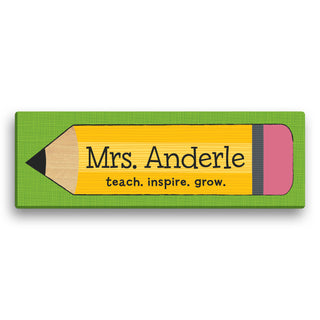 Teacher Pencil Personalized 6x18 Canvas