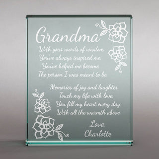 Grandma Memories Personalized Glass 4x5 Keepsake