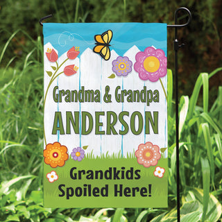 Grandkids Spoiled Here Personalized Garden Flag