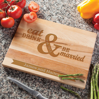 Eat, Drink & Be Married Personalize Cutting Board