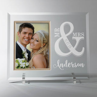 Mr. & Mrs. Personalized Glass Frame