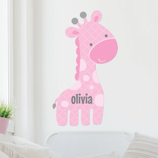 Sweet Giraffe Personalized Sticky Wall Canvas
