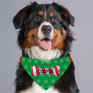 Candy Cane Bone Personalized Dog Bandana