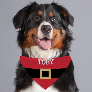 Santa Belt Personalized Dog Bandana
