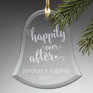 Happily Ever After Personalized Glass Bell Ornament