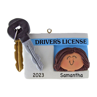 Personalized Female Driver's License Ornament