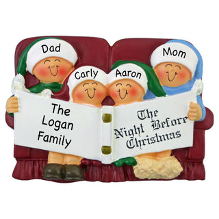 Couch Family of Four Personalized Ornament