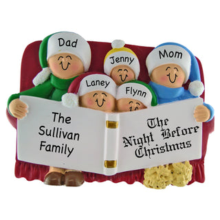 Couch Family of Five Personalized Ornament