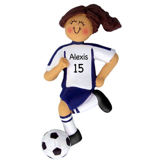 Personalized Soccer Player Ornament---Female