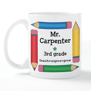 Teach, Inspire, Grow Personalized Pencil Mug
