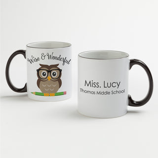 Wise & Wonderful Personalized Black Handle Coffee Mug - 11 oz.