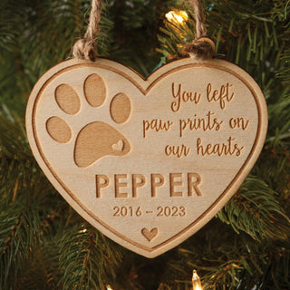 Pet Memorial Personalized Wood Ornament