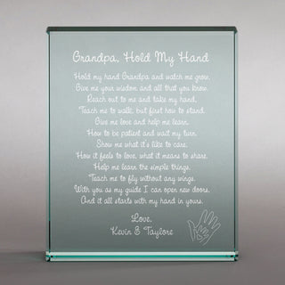 Grandpa Hold My Hand Personalized 4x5 Glass Keepsake