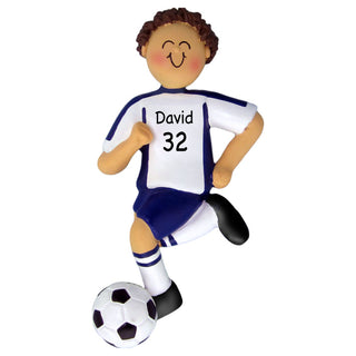 Personalized Soccer Player Ornament---Male