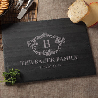 Vintage Intial Personalized Slate Cheese Board