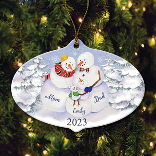 Joy of Family Personalized Family Of Three Ornament