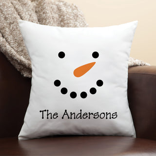 Snowman Face Personalized 14" Throw Pillow