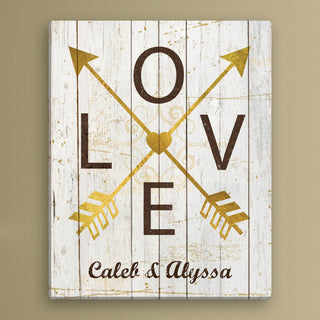 Love Arrows Personalized 11x14 Canvas