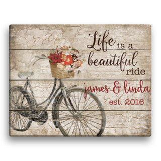 Life Is A Beautiful Ride Personalized 11x14 Canvas