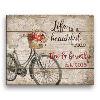 Life Is A Beautiful Ride Personalized 16x20 Canvas