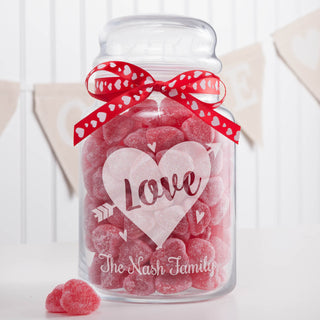 Love Personalized Glass Treat Jar