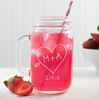 Our Initials Personalized Mason Jar Glass