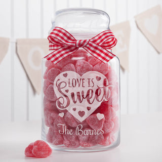 Love Is Sweet Personalized Glass Treat Jar