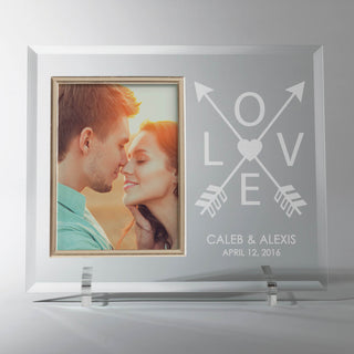 Love Arrows Personalized Glass Frame