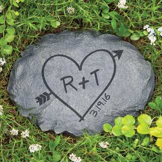Carved Heart Personalized Garden Stone