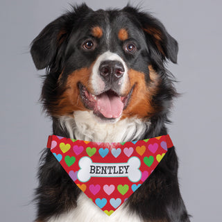 Rainbow Hearts Personalized Dog Bandana