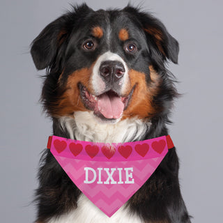 Red Hearts Personalized Dog Bandana