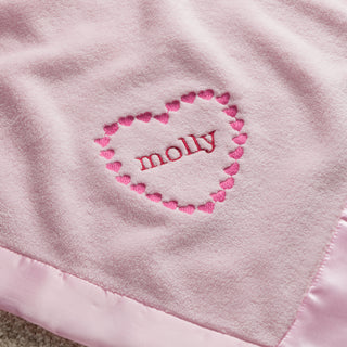 Sweet Heart Personalized Pink Baby Blanket