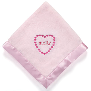 Sweet Heart Personalized Pink Baby Blanket