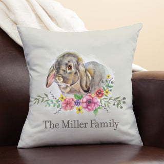 Spring Rabbit Personalized 14" Throw Pillow
