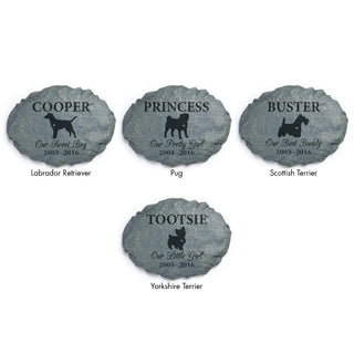 Dog Breeds Personalized Memorial Garden Stone