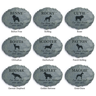 Dog Breeds Personalized Memorial Garden Stone