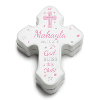 Bless This Child Personalized Keepsake Cross Box For Girls