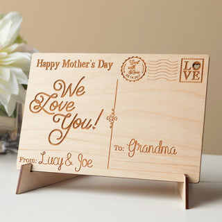 Happy Mother's Day Personalized Wood Postcard--We
