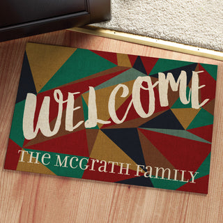 Family Welcome Personalized Doormat - 18x27 Inch, 1/8" Thin
