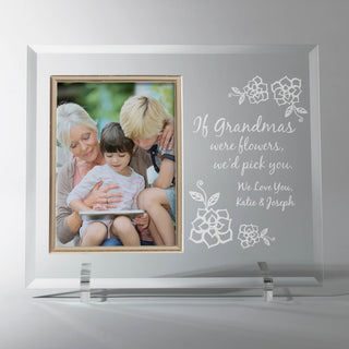 If Grandmas Were Flowers Personalized Glass Frame---We Version