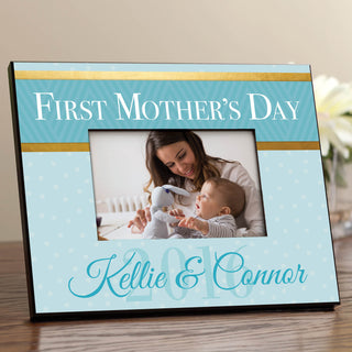 First Mother's Day Personalized Picture Frame---Blue