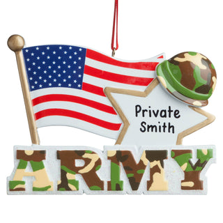 Personalized Army Ornament